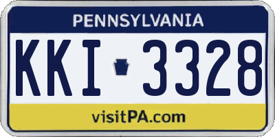 PA license plate KKI3328