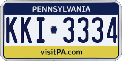 PA license plate KKI3334