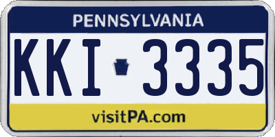 PA license plate KKI3335