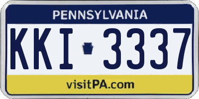 PA license plate KKI3337
