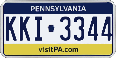 PA license plate KKI3344