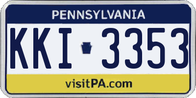 PA license plate KKI3353