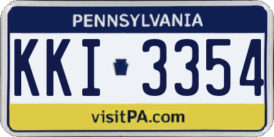 PA license plate KKI3354