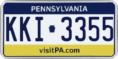 PA license plate KKI3355