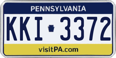 PA license plate KKI3372