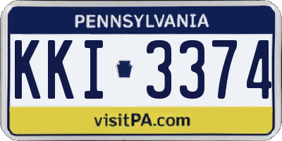 PA license plate KKI3374