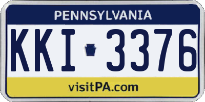 PA license plate KKI3376