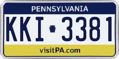 PA license plate KKI3381