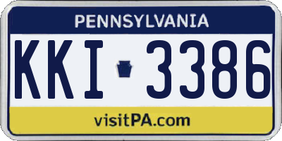 PA license plate KKI3386
