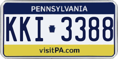 PA license plate KKI3388