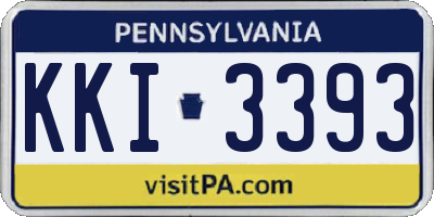 PA license plate KKI3393