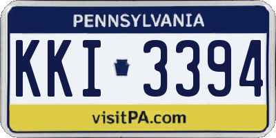 PA license plate KKI3394