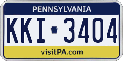 PA license plate KKI3404