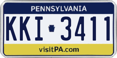 PA license plate KKI3411