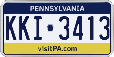 PA license plate KKI3413