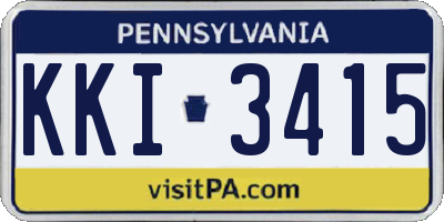 PA license plate KKI3415