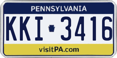 PA license plate KKI3416