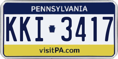 PA license plate KKI3417