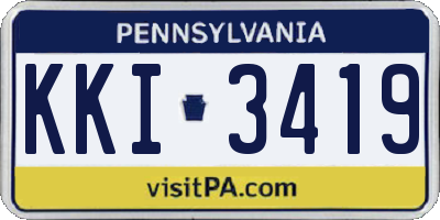 PA license plate KKI3419