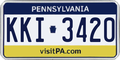 PA license plate KKI3420