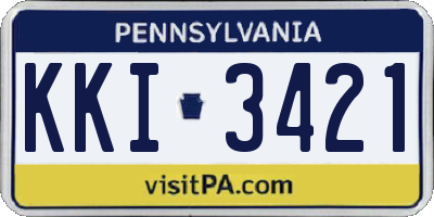 PA license plate KKI3421