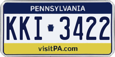 PA license plate KKI3422