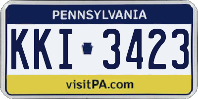PA license plate KKI3423