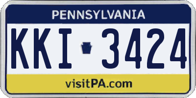 PA license plate KKI3424