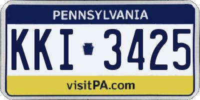 PA license plate KKI3425