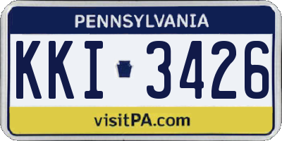 PA license plate KKI3426