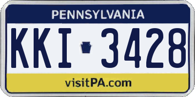 PA license plate KKI3428
