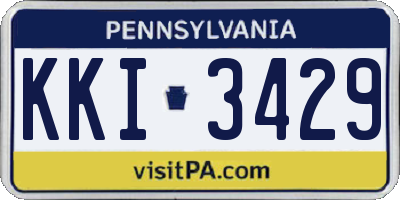PA license plate KKI3429