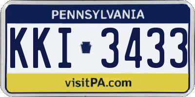 PA license plate KKI3433