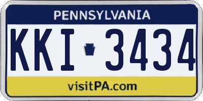 PA license plate KKI3434