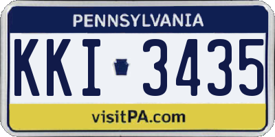 PA license plate KKI3435