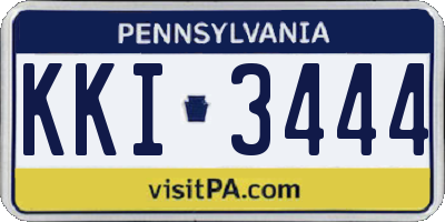 PA license plate KKI3444