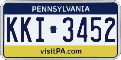PA license plate KKI3452