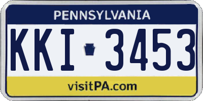 PA license plate KKI3453