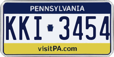PA license plate KKI3454