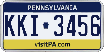 PA license plate KKI3456