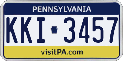 PA license plate KKI3457