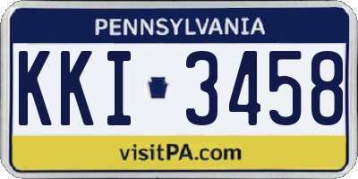 PA license plate KKI3458