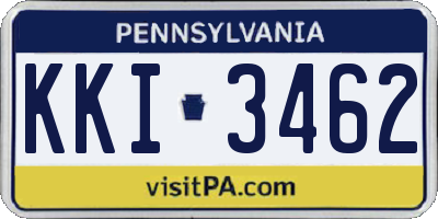 PA license plate KKI3462