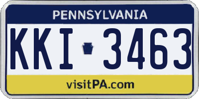 PA license plate KKI3463