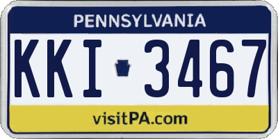 PA license plate KKI3467