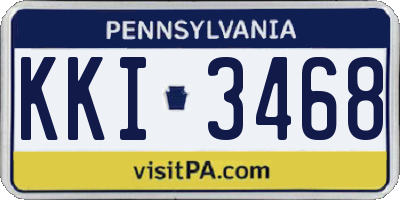 PA license plate KKI3468