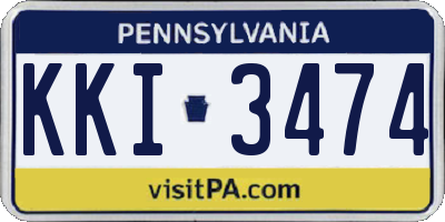 PA license plate KKI3474