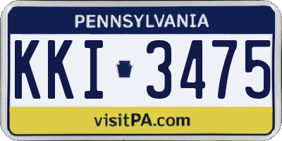 PA license plate KKI3475