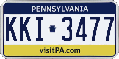 PA license plate KKI3477