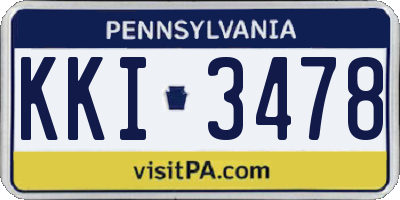 PA license plate KKI3478
